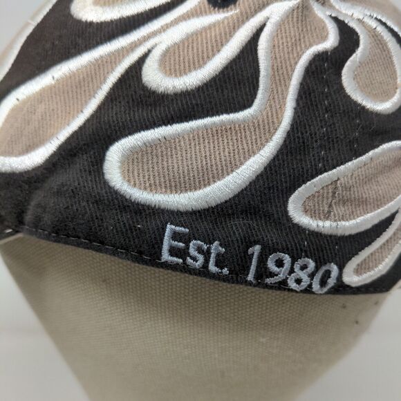 Dixie Chopper Men's Strapback Hat Tan Black OSFM Embroidered Flames Logo - Picture 6 of 12